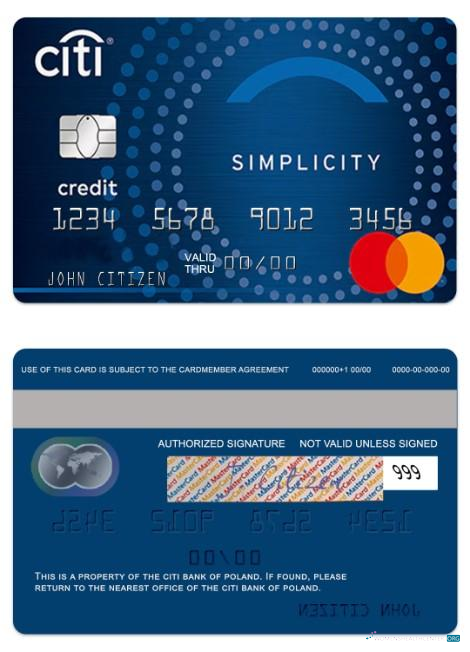 Download Poland CitiBank simplicity mastercard Photoshop template